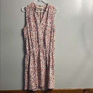 Gerard Darel Silk Floral Drop waist Sleeveless Dress SZ 42 Made in Paris